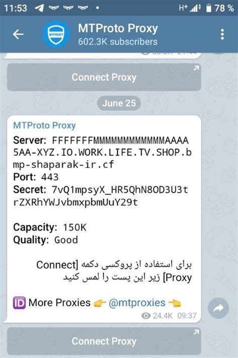 There are also channels in Telegram itself that offer you a new proxy for free. . Mtproto proxy list iran